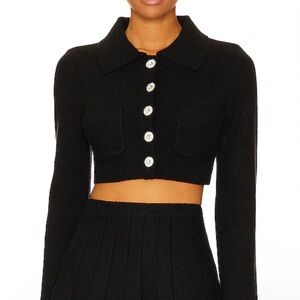 REVOLVE Majorelle Solveig Cropped Cardigan Size XS ln black